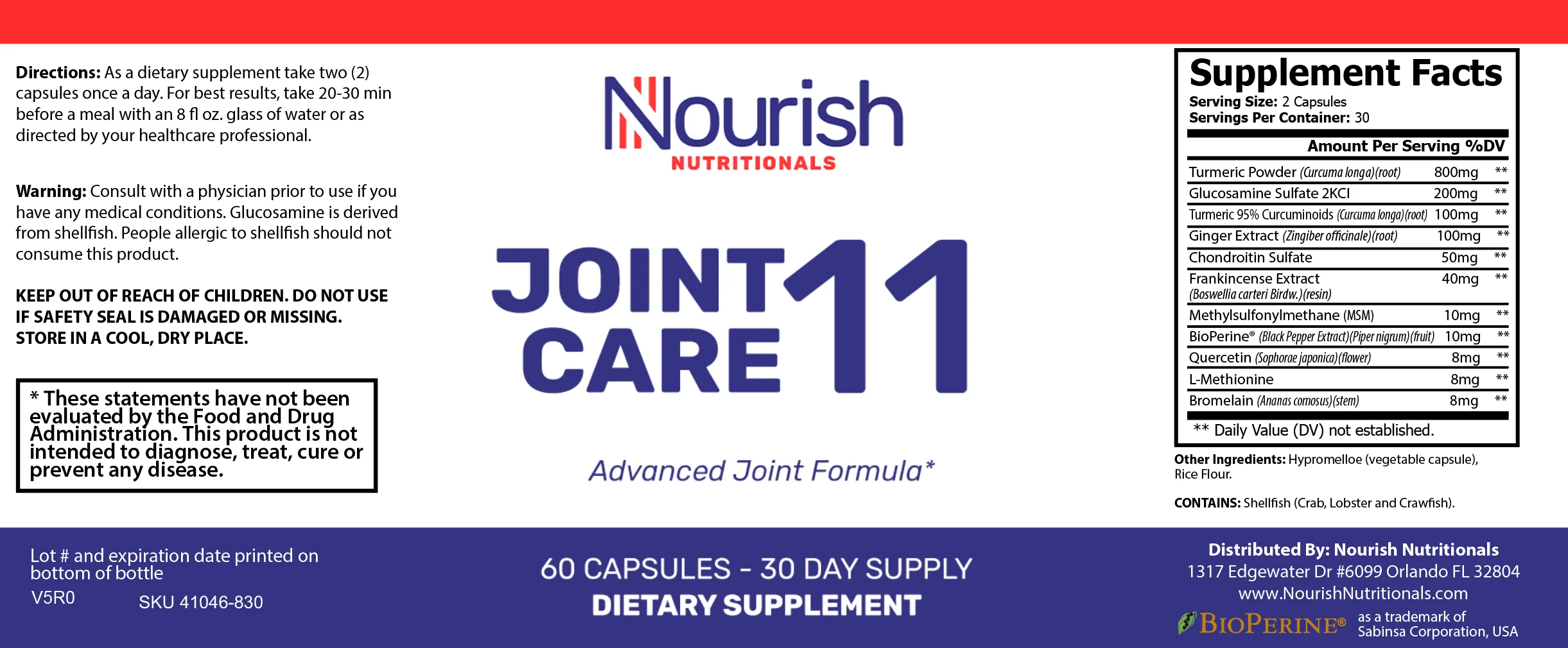 JointCare 11 Product Label